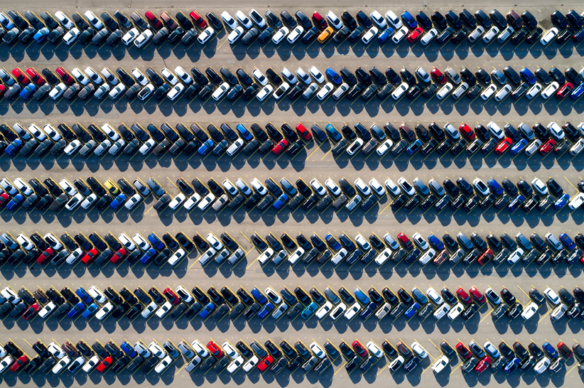 Cars in a parking lot