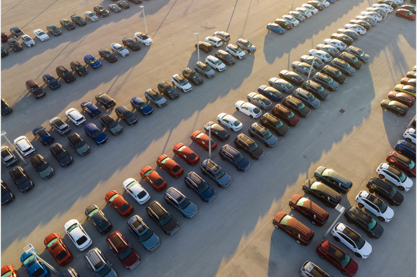 Vehicles on the lot of an automotive dealers