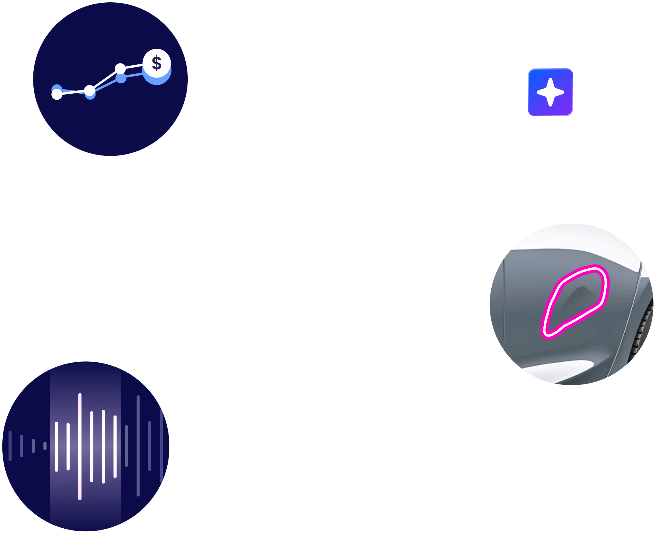 An image collage of a vehicle, line graph, a highlight around a dig, and an engine recording bar.