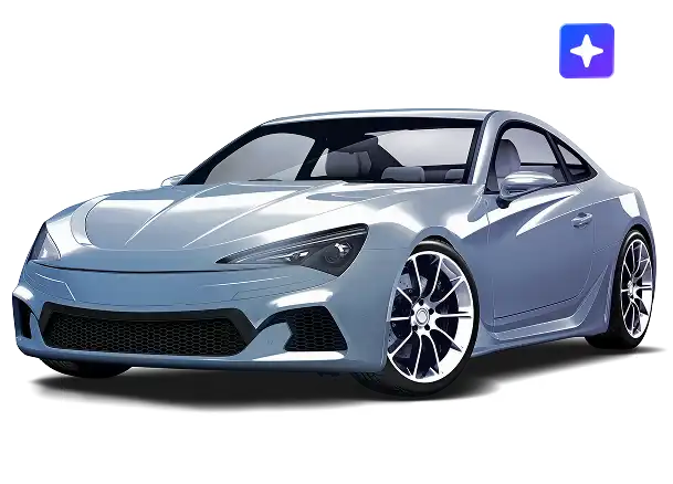 Sports car with a star icon